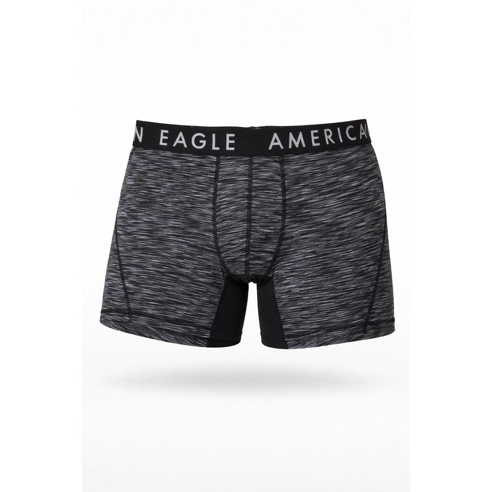 American Eagle Mens Flex Boxer Briefs Large Black White Space Dye Performance L